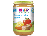 Ekol. makaronai HIPP pomid. padaže su veršiena, nuo 12 mėn., 220 g