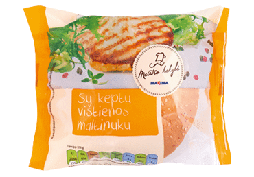 Mėsainis su keptu vištienos maltinuku, 200 g