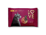 My Love visavertis konservuotas pašaras suaugusioms katėms su vištiena ir jautiena padaže, 4 x 85 g