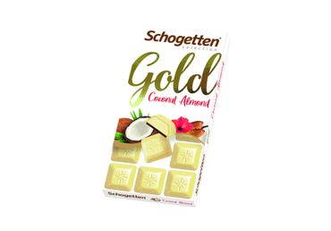 Baltasis šokoladas SCHOGETTEN GOLD su kokos.ir migdol.,100g, 100 g Baltasis šokoladas SCHOGETTEN GOLD su kokos.ir migdol.,100g, 100 g