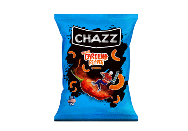 Traškūs kukurūzai CHAZZ, CAROLINA REAPER paprikos skonio, 100 g