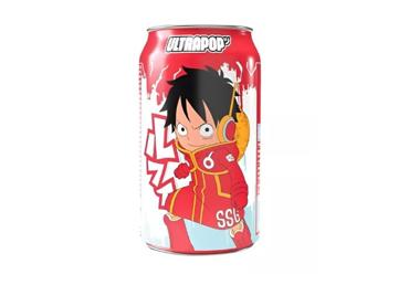 Gazuotas gėrimas ULTRA POP ONE PIECE LUFFY LEMON STRAWBERRY, 330 ml x 24 