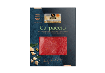 Karpačas su sūriu WELL DONE PREMIUM, PARMIGIANO REGGIANO DOP, nerūšinis, 120 g