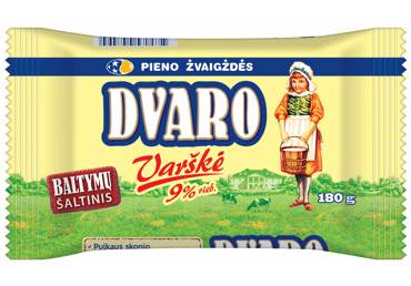 DVARO varškė, 9 % rieb., 180 g