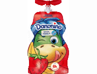 Valgomasis jogurtas DANONKI, braškių, bananų skonio, 2% rieb., 70 g