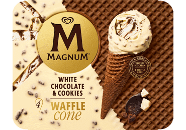 Valg. ledai MAGNUM su balt. šokoladu ir sausainių įd., 254 g