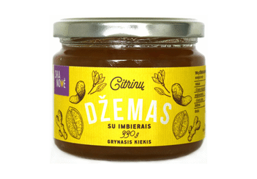 Citrinų džemas SKANOVĖ su imbierais, 330 g Citrinų džemas SKANOVĖ su imbierais, 330 g