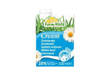 UAT grietinėlė FARM MILK, 10 % rieb., 500 ml