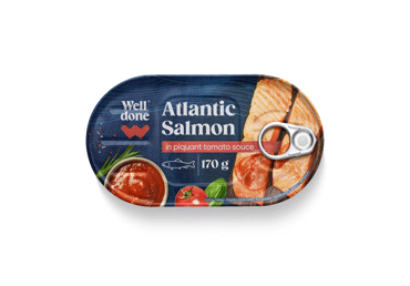 Lašišos filė WELL DONE pikantiškame pomidorų padaže, 170 g
