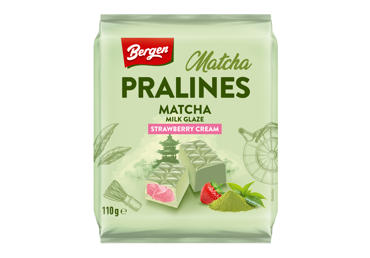 Šokoladiniai saldainiai BERGEN su braškių įdaru, 110 g
