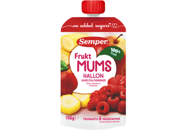 Vaisių tyrė SEMPER su obuoliais, avietėmis, bananais, nuo 6 mėn., 110 g