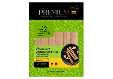 Virtos kepamosios vištienos dešrelės PREMIUM česnakų ir pipirų marinate, a.r., 275 g - 1