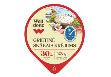 Grietinė WELL DONE, 30 % rieb., 400 g - 2