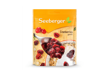 Džiovintos spanguolės SEEBERGER, 125 g