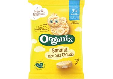 Ekologiški bananų skonio ryžių paplotėliai ORGANIX EKO 7 mėn., 40 g