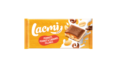 Pieninis šokoladas LACMI su žemės riešutais ir karamele, 87 g
