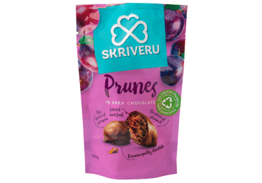 Slyvos SKRIVERU su juoduoju šokoladu, 110 g