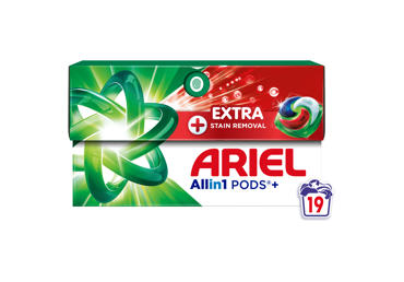 Skalbimo kapsulės ARIEL Extra Clean, 19 skalb.