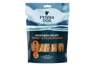 Šunų skanėstas PRIMADOG su kalakutiena ir stirniena, 80 g