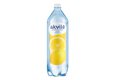 Lengvai gazuotas stalo vanduo su citrinos aromatu AKVILĖ, 1.5 l