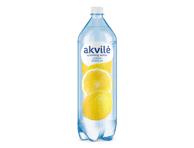 Lengvai gazuotas stalo vanduo su citrinos aromatu AKVILĖ, 1,5 l