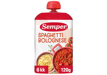 Patiekalas Spagetti bolognese nuo SEMPER RTE 6mėn., 120g