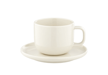 Puodelis su lėkštute AURORA White Home Subtile, 280 ml - 1