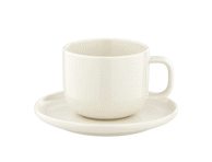Puodelis su lėkštute AURORA White Home Subtile, 280 ml