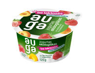 Ekol. jogurtas be laktozės su abrikosais ir braškėmis AUGA, 3,5 % rieb., 125 g