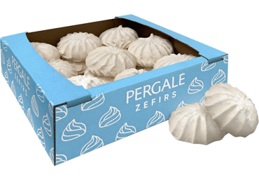 Zefyrų puselės PERGALĖ, vanilės skonio, 505 g