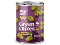 Žalios alyvuogės be kauliukų WELL DONE, 280 g