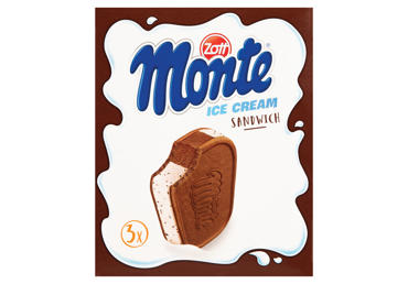 Valgomieji ledų sumuštiniai ZOTT MONTE, 222 g