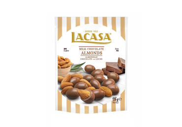 Migdolai juodajame šokolade LACASA, 125 g