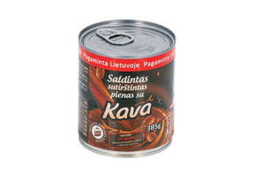 Saldintas sutirštintas pienas su kava, 7 % rieb., 385 g