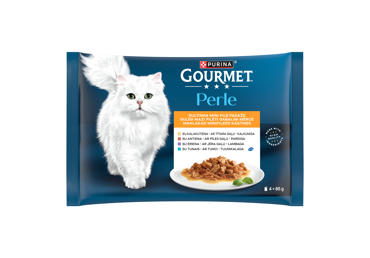 Kačių konservai GOURMET PERLE su kalakutiena, 4 x 85 g, 340 g