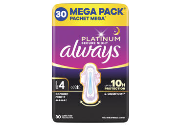 Higieniniai paketai ALWAYS Platinum Secure Night, Mega Pack, S4, 30 vnt.
