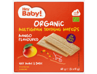 Ekologiški įvairių grūdų vafliai mangų skonio HEY BABY, 6 x 10 g
