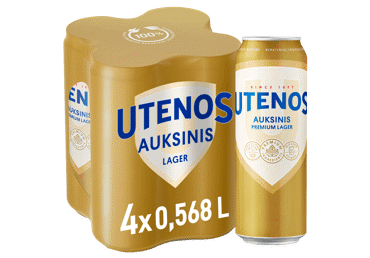 Šviesusis alus UTENOS AUKSINIS, 4 vnt., 2272 ml