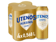 Šviesusis alus UTENOS AUKSINIS, 4 vnt., 2272 ml