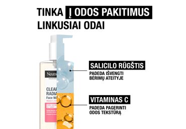 Veido prausiklis NEUTROGENA CLEAR&RADIANT, 200 ml - 3