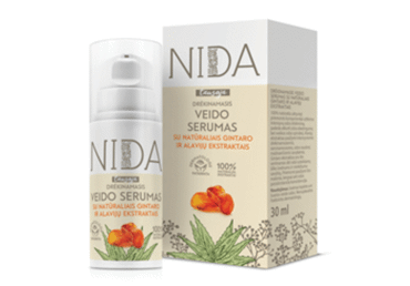 Drėk.veido serumas NIDA su gintaro ir alavijų ekstr., 30 ml