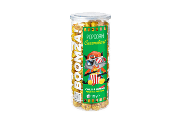 Karamelizuoti kukurūzų spragėsiai BOOMZA CHILLI & LEMON, 170 g
