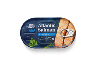 Lašišos filė WELL DONE savo sultyse, 170g