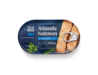 Lašišos filė WELL DONE savo sultyse, 170g
