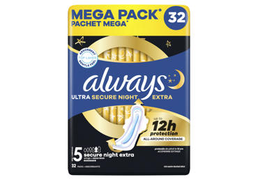 Higieniniai paketai ALWAYS ULTRA NIGHT S5, 32 vnt