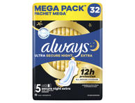 Higieniniai paketai ALWAYS ULTRA NIGHT S5, 32 vnt.