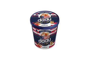 Van. ledai DADU su karamelės įdaru ir sausainių gabaliukais, 240 g Van. ledai DADU su karamelės įdaru ir sausainių gabaliukais, 240 g