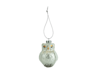 Stiklinis Kalėdų eglutės žaisliukas,baltas, 8.9*6.3*5.3cm