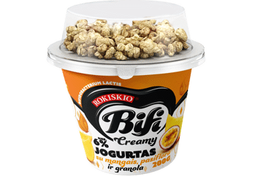Valg. ROKIŠKIO jogurtas BIFI su mang., pasifl., granola, 6 %, 200 g