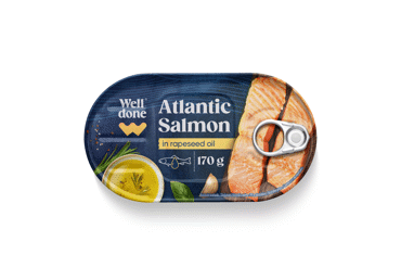 Lašišos filė WELL DONE aliejuje, 170g